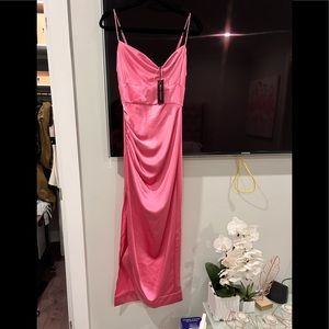 Pink gown with slit